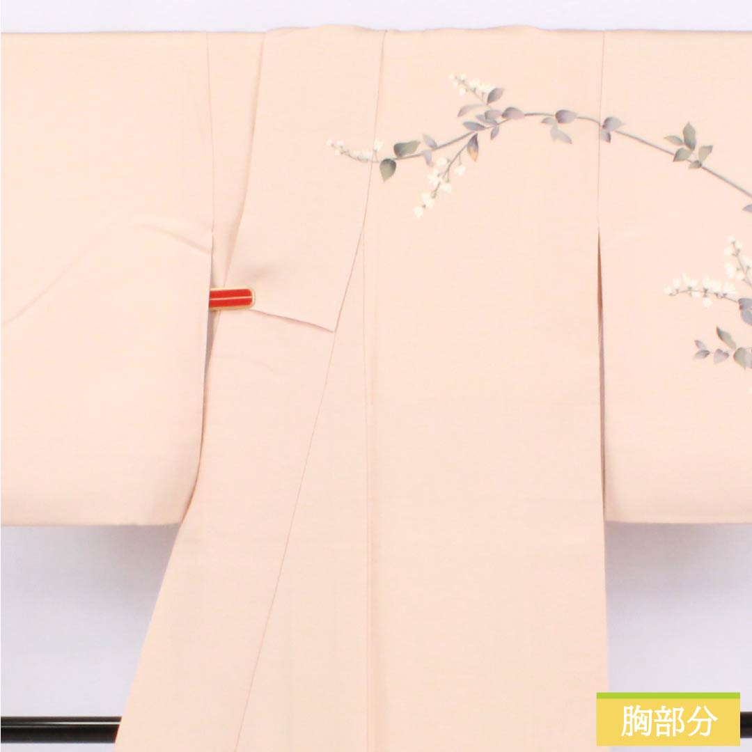 訪問着 正絹 Aランク 袷 身丈150.5cm 裄丈61cm 乙女色（おとめいろ） 加賀友禅 草花 ピンク系 1112006203113