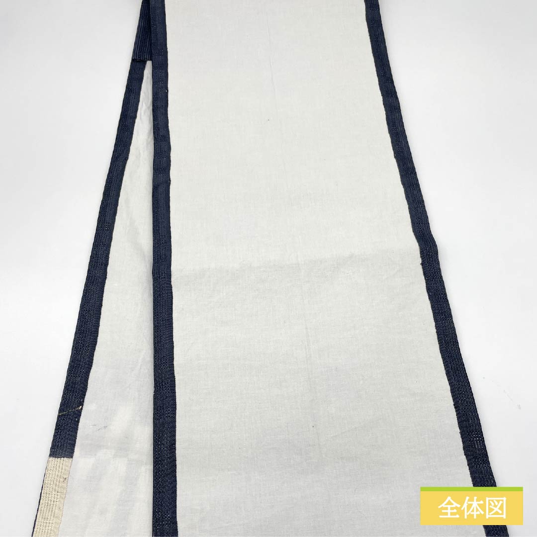 名古屋帯 正絹 紺滅色（こんけしいろ） 染め帯 抽象模様 夏帯 帯丈374cm Aランク ポイント柄 カジュアル 青系 1124006793317 開き仕立て