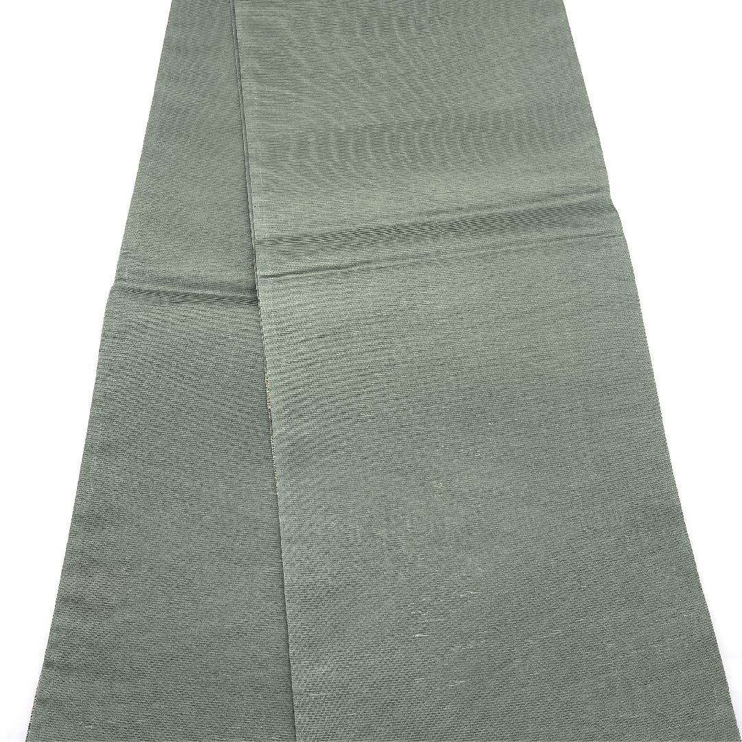 袋帯 湊煤竹色（みなとすすたけいろ） 夏帯 横段 抽象模様 帯丈428cm 正絹 Sランク 六通 セミフォーマル 緑系 1123007262319