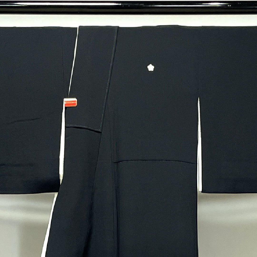 黒留袖 身丈152cm 裄丈63cm 袷 作家物 京友禅 石庭模様 桔梗 正絹 Aランク 五つ紋 黒系 1111000923210