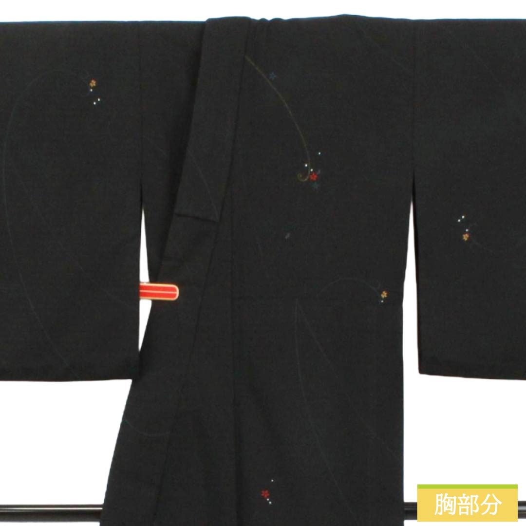 リサイクル着物】夏物 ポリエステル 小紋 Sランク 身丈159.5cm 裄丈