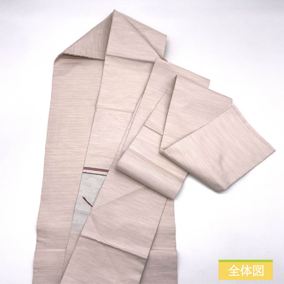 名古屋帯 薄桜色（うすざくらいろ） すくい織 抽象花模様 帯丈366cm 正絹 Aランク ポイント柄 カジュアル ピンク系 1124008023313 名古屋仕立て