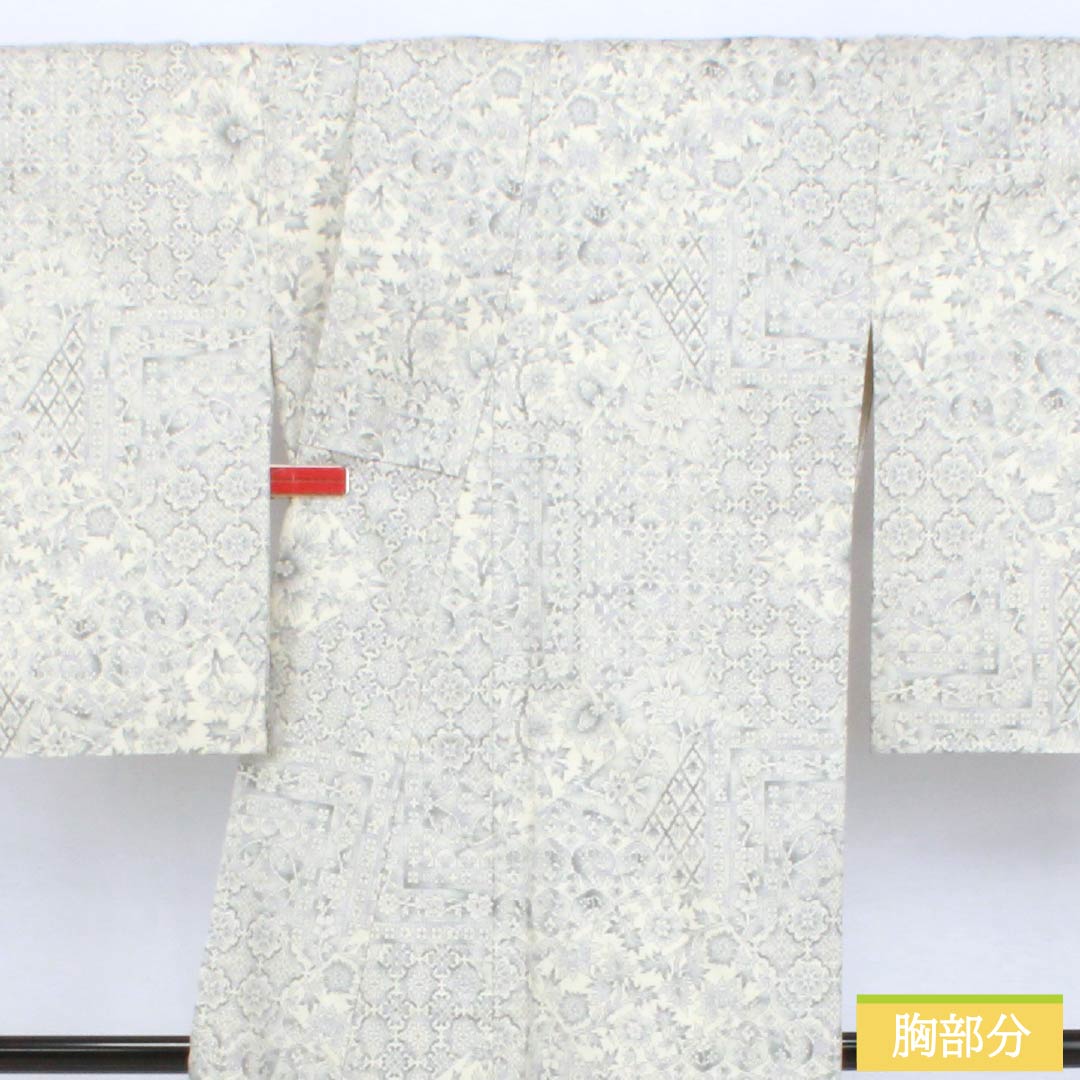 未使用近い　SOGO 美品　袷　正絹　白紬　大島　白大島　小紋　フルセット リサイクル着物】紬 正絹 Sランク 身丈169cm 裄丈66cm 白大島 恵大島紬