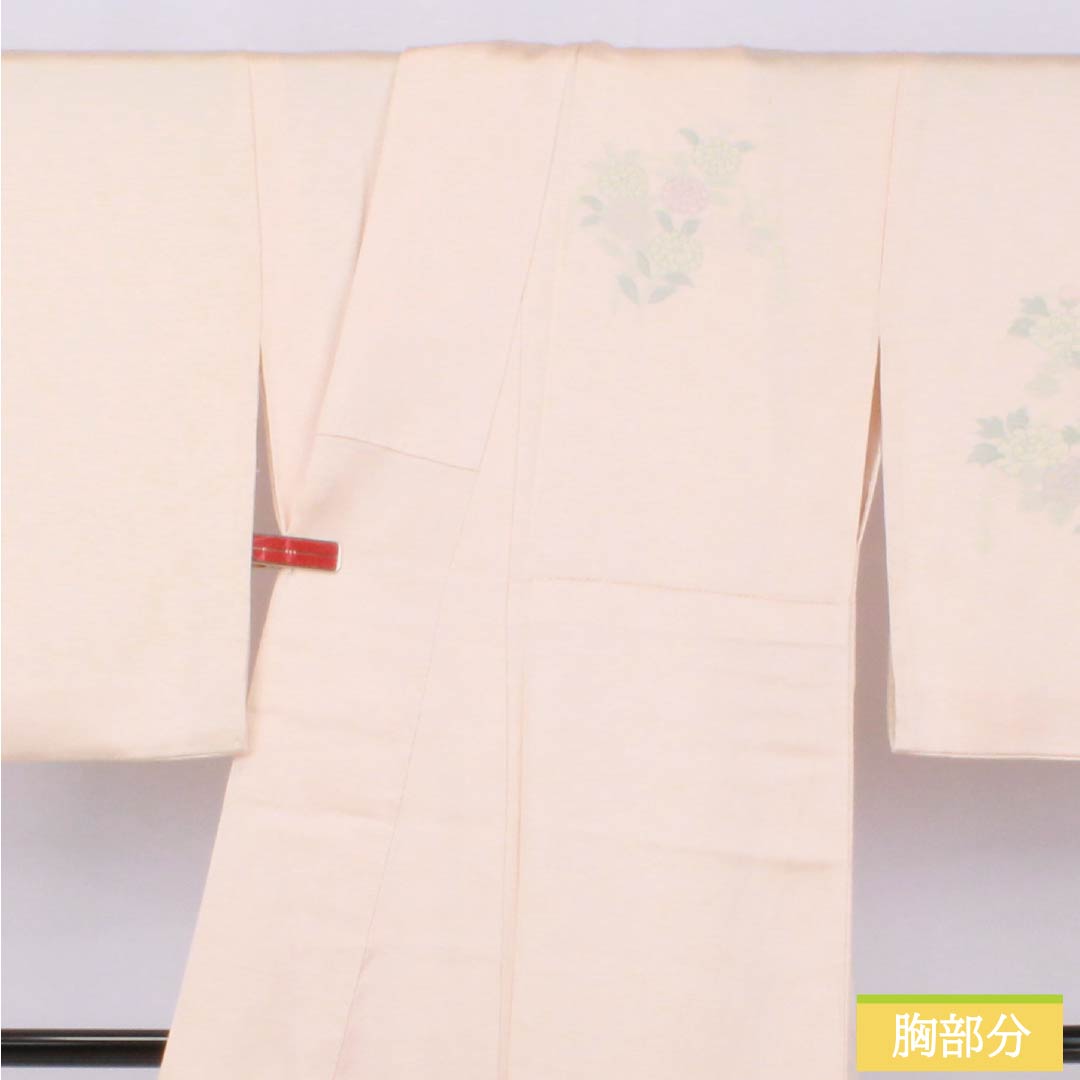 訪問着 正絹 Sランク 袷 身丈158cm 裄丈63cm 乙女色（おとめいろ） 京友禅 草花 重ね衿付き ピンク系 1112006532313