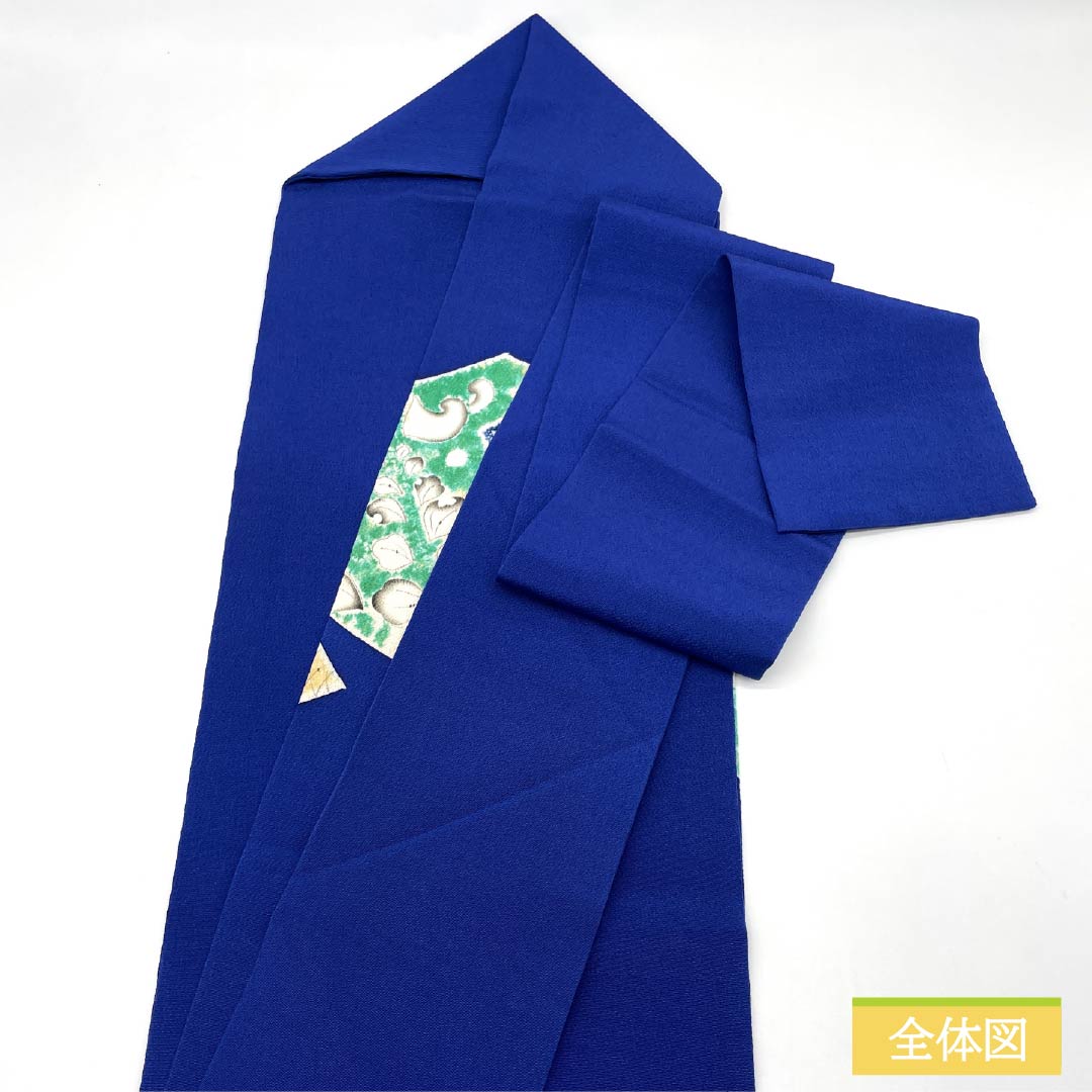 Nagoya Obi, Deep Bellflower Blue (Koi-Kyo-Iro), Dyed with Tsujigahana Pattern, 352cm Long, Pure Silk, Grade A, Pointed Pattern, Semi-Formal, Blue, Item Number: 1124008973317, Nagoya Style