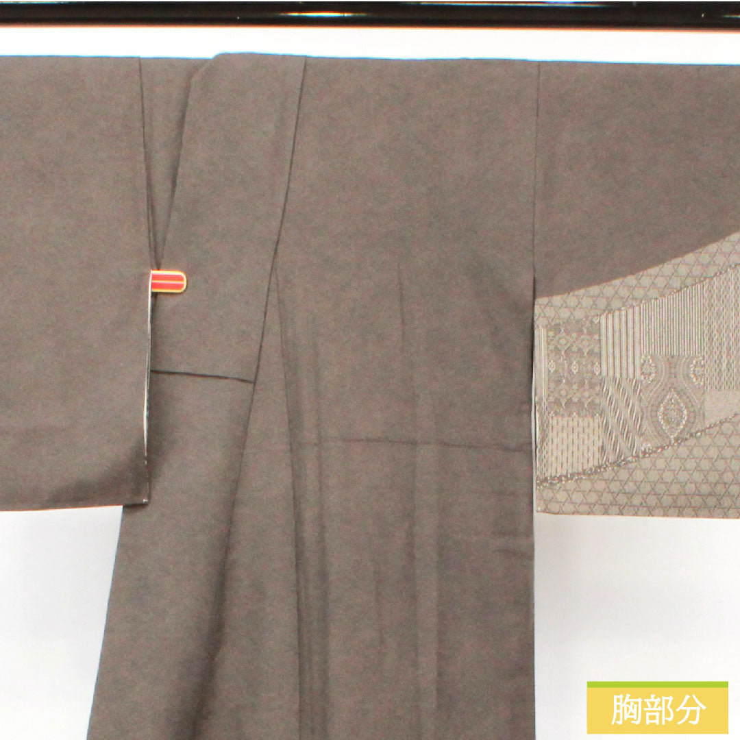 訪問着 正絹 袷 身丈156.5cm 裄丈64cm 江戸小紋 鮫 Sランク 黒系 1112004022310