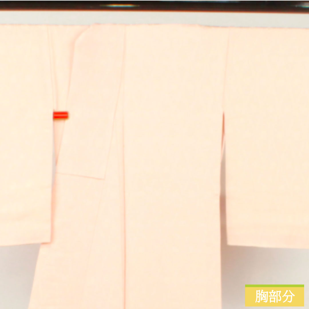 色無地 正絹 身丈159cm 裄丈66.5cm 乙女色（おとめいろ） 抽象模様 一つ紋 中陰桔梗 袷 Aランク ピンク系 1114001363313