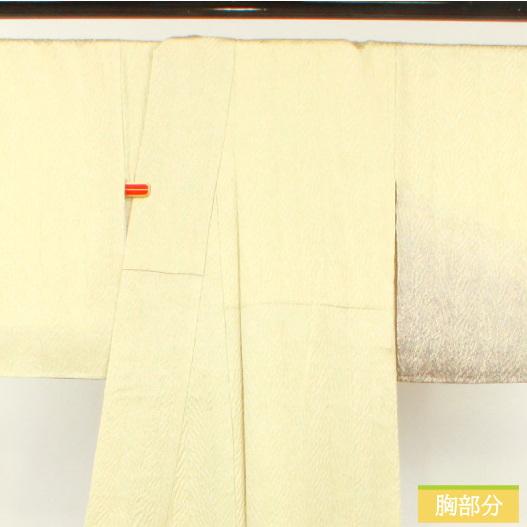 Homongi, pure silk, lined, length 167.5cm, sleeve length 65cm, pale yellow, tornado tie-dye, with basting thread, unused, S rank, cream color, 1112003972515