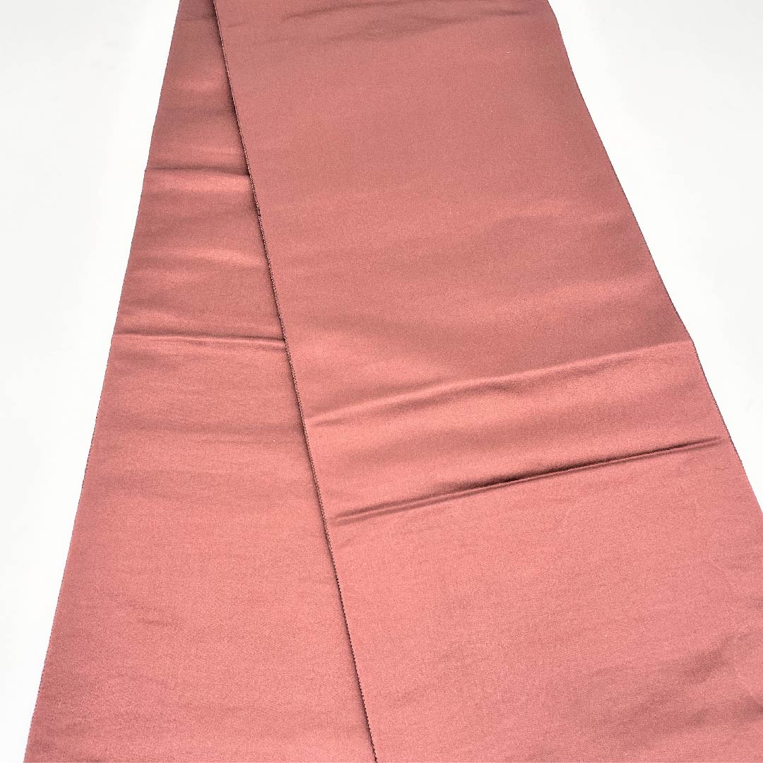 袋帯 紅鬱金色（べにうこんいろ） 幾何学模様 箔 帯丈456cm 正絹 Aランク 六通 カジュアル 茶系 1123005493414