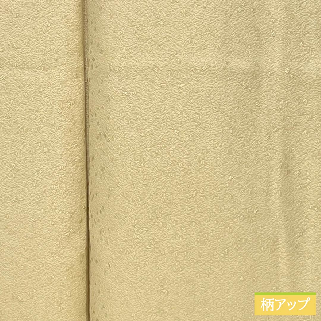 色無地 正絹 Sランク 身丈152.5cm 裄丈65.5cm 鳥の子色（とりのこいろ） 清染居 寿光織 一つ紋 袷 黄系 1114003212223