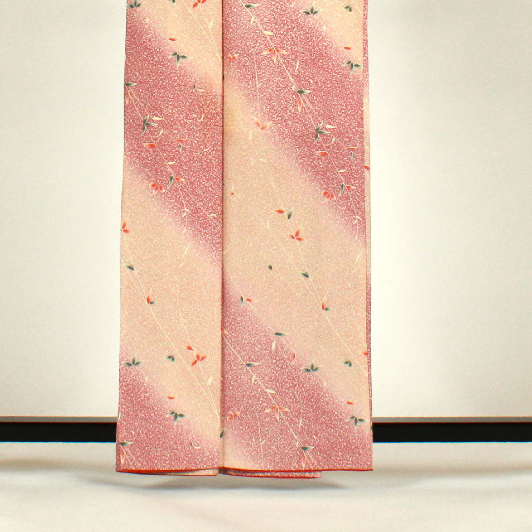 Small pattern, length 162.5cm, sleeve length 64cm, lined, tataki-dyed, floral pattern, washable kimono, poly, S rank, pink, 1115000762313