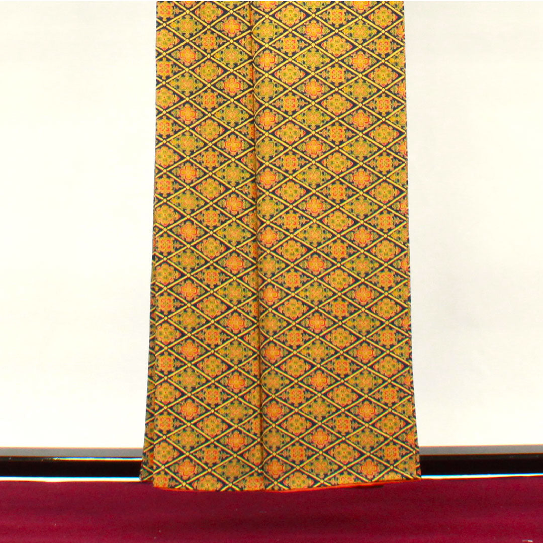 小紋 身丈156cm 裄丈59cm 袷  紺瑠璃色 華文  正絹 Aランク 紺系 1115002673318