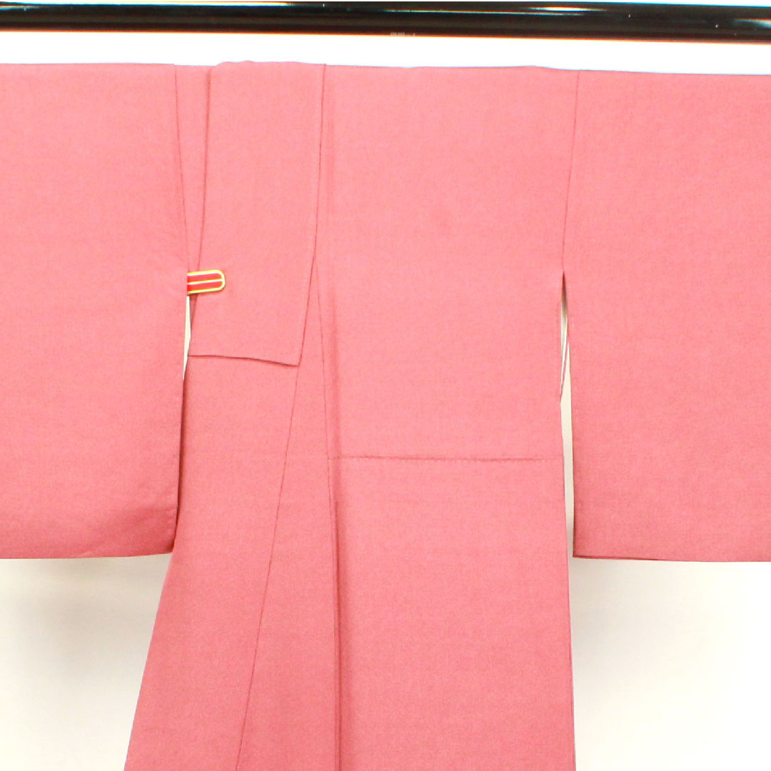 小紋 身丈172cm 裄丈67.5cm 袷  蘇芳色 江戸小紋 草木染 行儀  正絹 Sランク 赤系 1115003502612