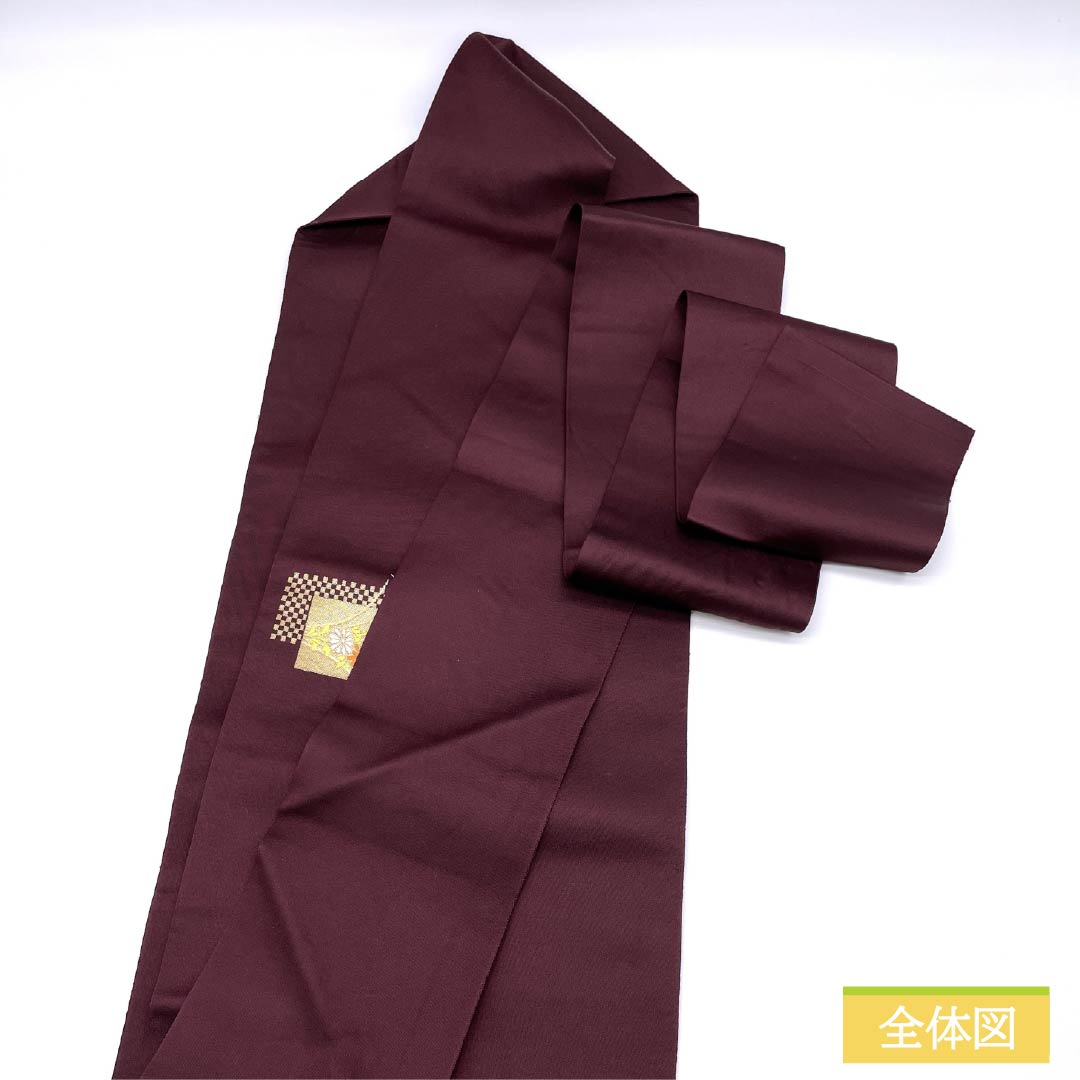 名古屋帯 木蘭色（もくらんいろ） 花模様 市松 鱗 帯丈359cm 正絹 Aランク ポイント柄 セミフォーマル 紫系 1124008363320 名古屋仕立て