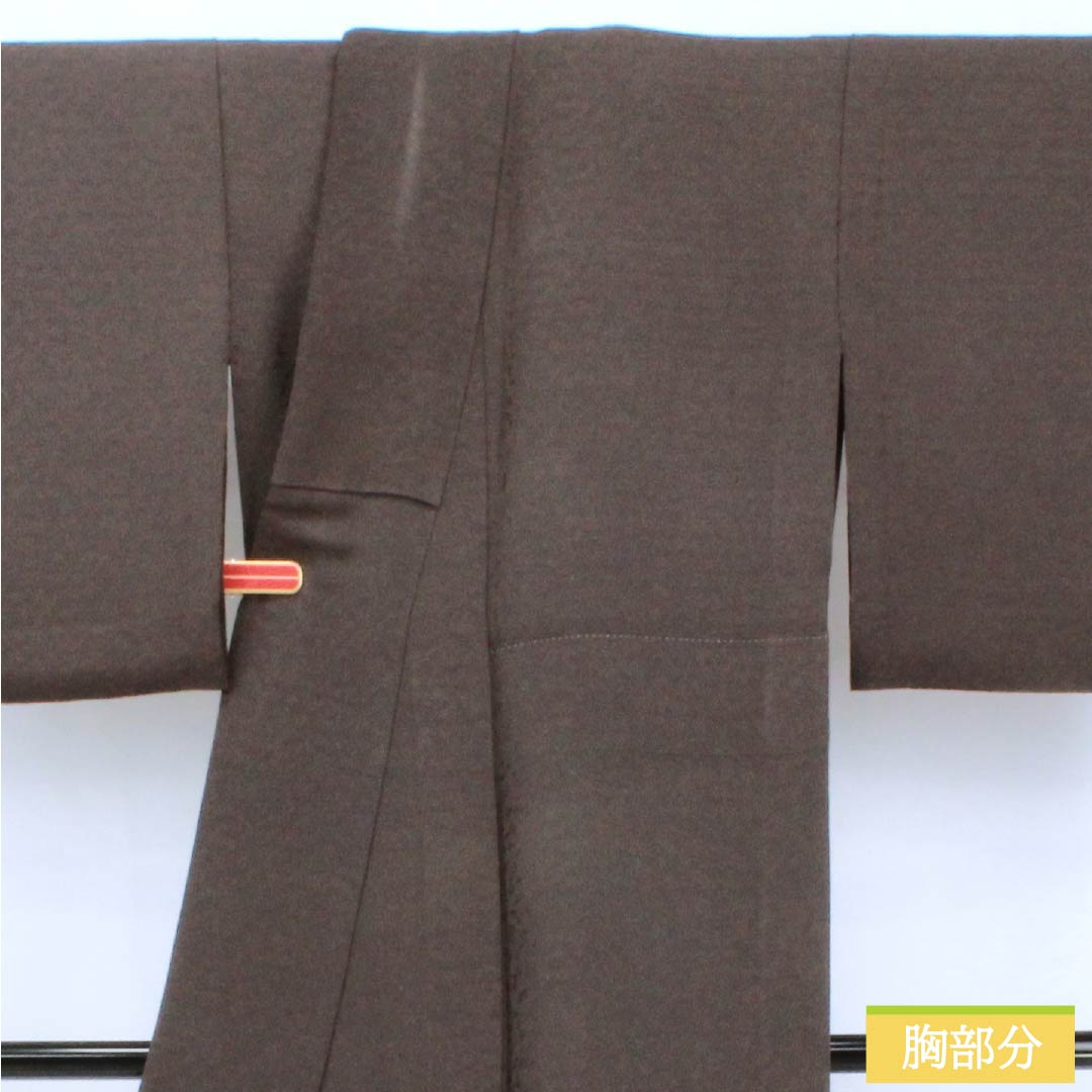 色無地 正絹 Aランク 身丈153cm 裄丈63cm 栗鼠色（くりねずみいろ） 音符 五線譜 楽譜 単衣 茶系 1114002623214