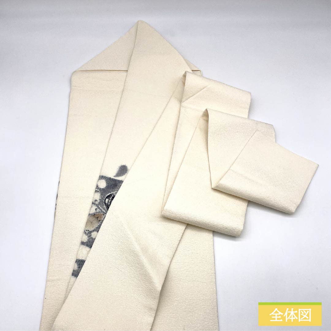 名古屋帯 乳白色色（にゅうはくしょくいろ） 作家物 辻ヶ花 帯丈357cm 正絹 Bランク ポイント柄 セミフォーマル 白系 1124008384311 名古屋仕立て