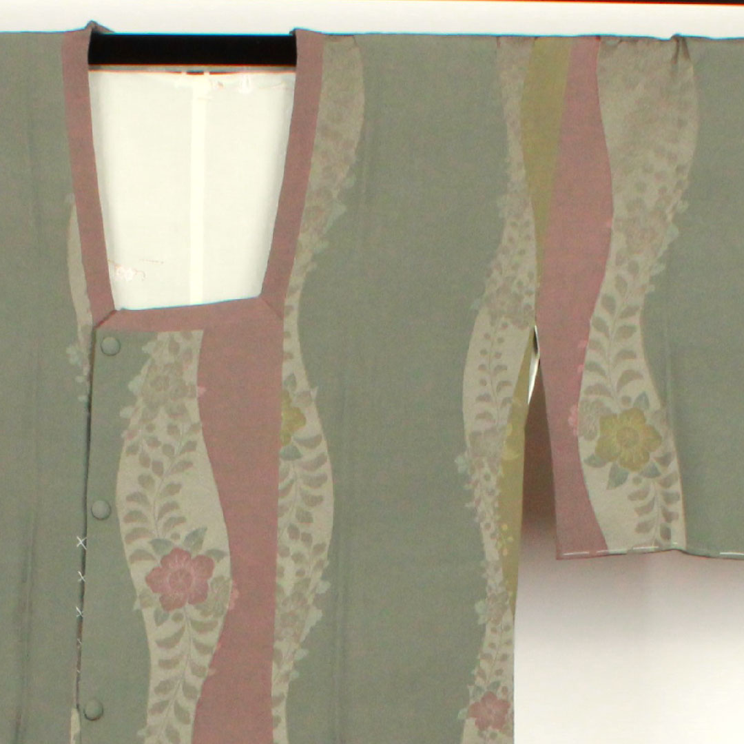 道行コート 身丈82cm 裄丈63cm 草花模様 正絹 Sランク 袷 グラデ 1117000222999