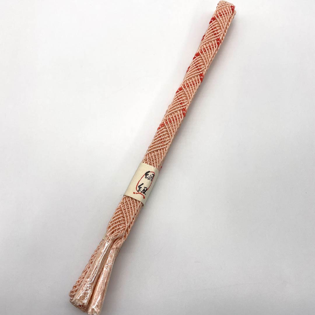 （新古品） 帯締め・帯揚げセット 正絹 NEWランク 鮭色（さけいろ） 薄肉色（うすにくいろ） 東雲色（しののめいろ） 夏物 長さ約164cm 幅約1.6cm セミフォーマル 橙系 1141000261326