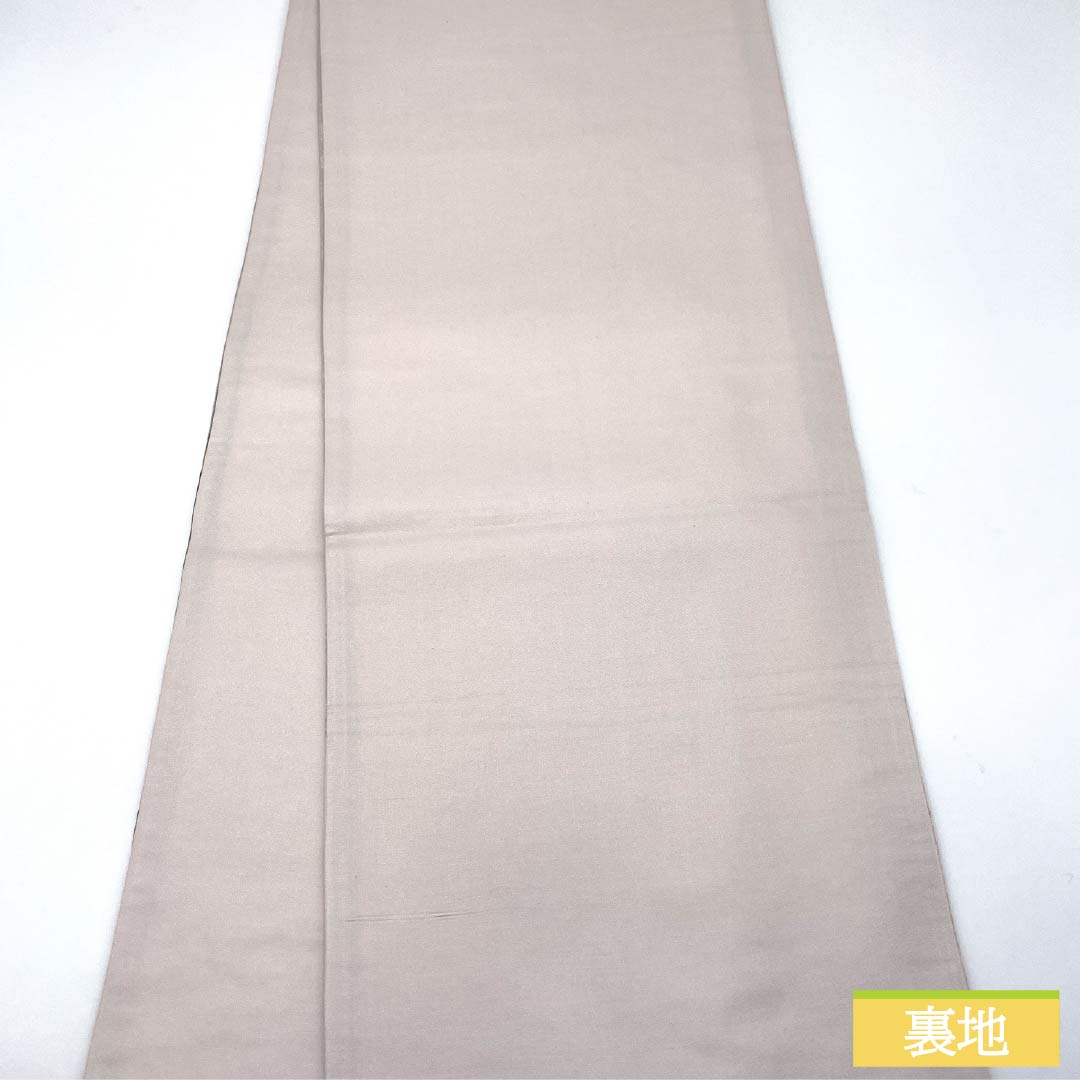 袋帯 正絹 青柳鼠色（あおやなぎねずいろ） 絞り 辻ヶ花 帯丈442cm Sランク ポイント柄 セミフォーマル 緑系 1123014842319