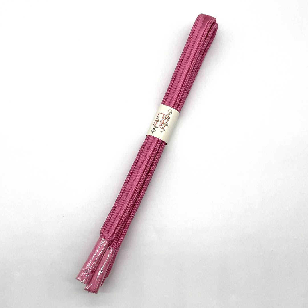 （新古品） 帯締め・帯揚げセット 正絹 NEWランク 紅鶸色（べにひわいろ） 浅紅色（あさべにいろ） ぼかし 長さ約164cm 幅約1.6cm カジュアル ピンク系 1141000231313