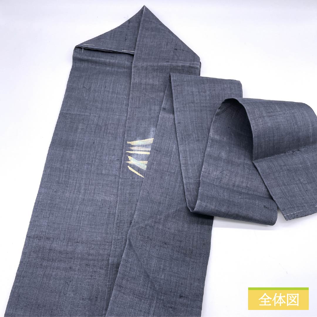 名古屋帯 木綿 紺滅色’こんけしいろ） 染め帯 菖蒲 かきつばた 夏帯 帯丈365cm Sランク ポイント柄 セミフォーマル 青系 1124006822317 名古屋仕立て