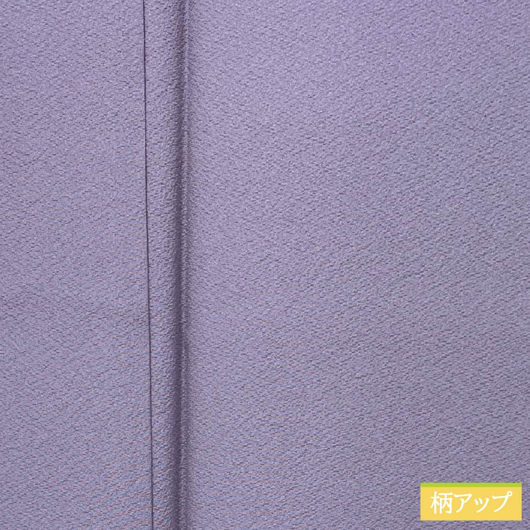 色無地 正絹 Aランク 身丈160.5cm 裄丈67cm 似藤色（にせふじいろ） ちりめん地 素無地 一つ紋 袷 紫系 1114003123420