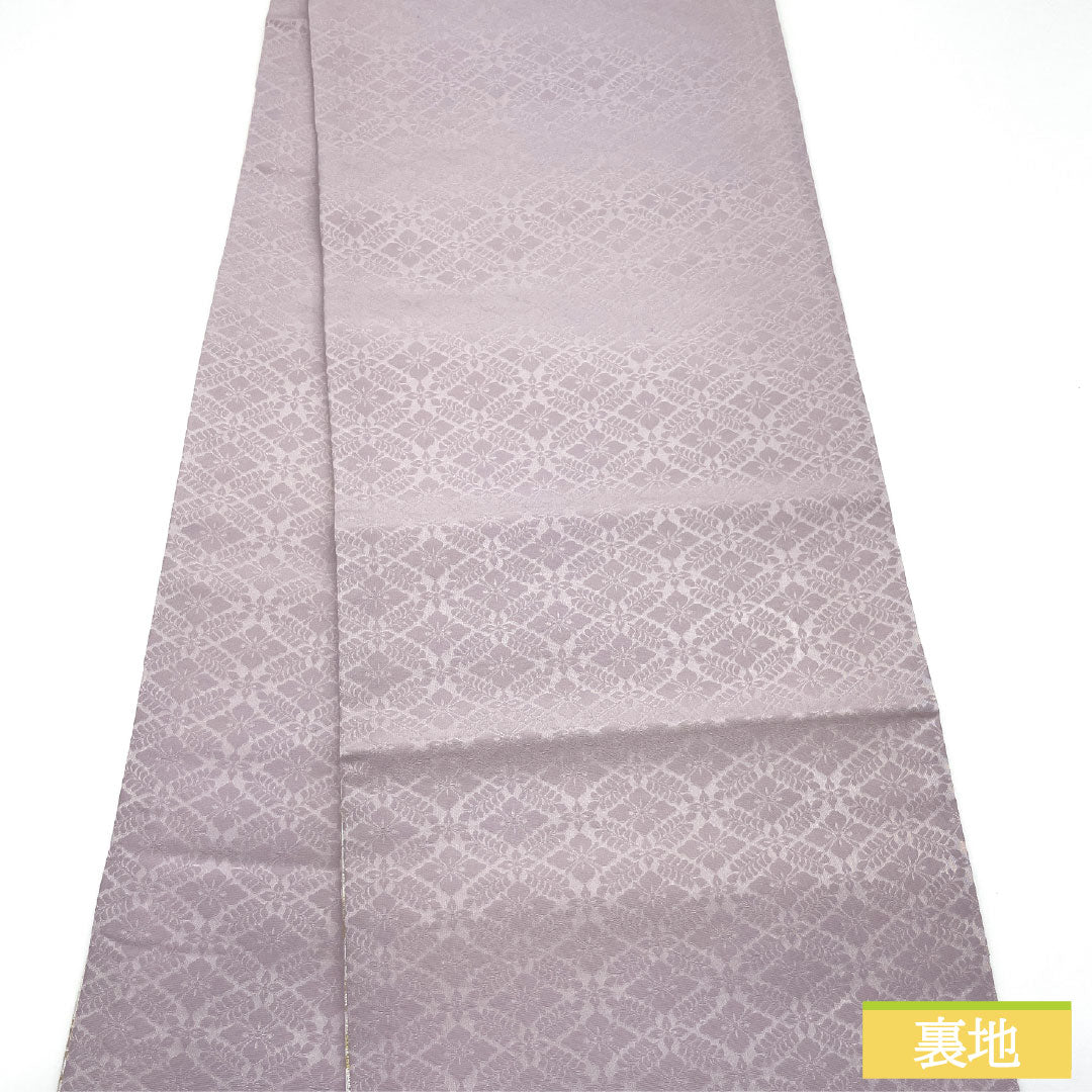 Fukuro Obi (Sash), Pure Silk, S-Rank, Nishijin-ori, Toyama Maki-e Design, Length 444cm, Six-Pass, Formal, Silver, Item Number 1123016982322