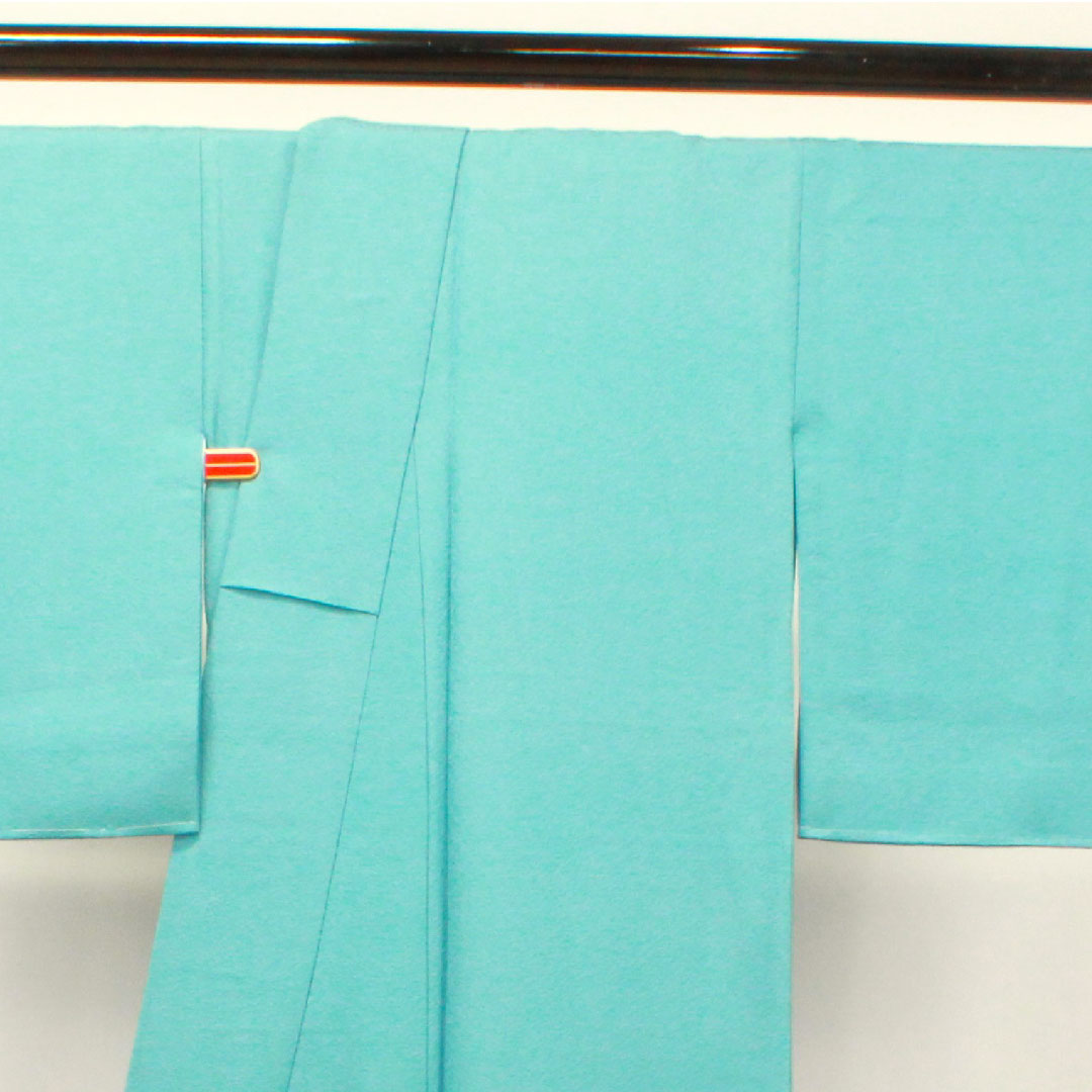 色無地 正絹 浅縹色 しつけ糸付き 未使用品 中陰片喰  身丈165.5cm 裄丈65cm 袷  Sランク 水色系 1114001012524