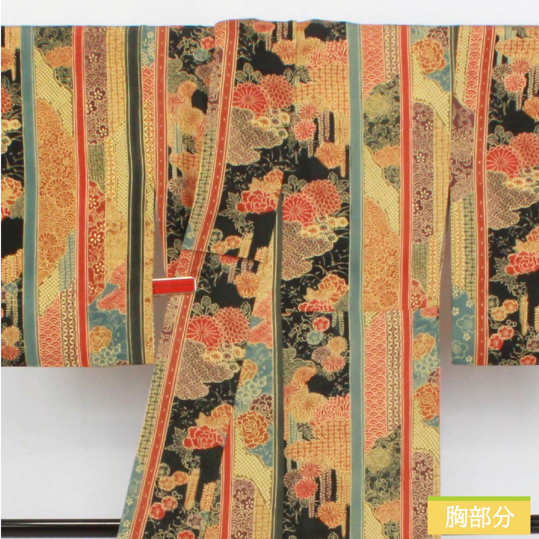 小紋 正絹 Aランク 身丈155cm 裄丈62cm 袷 縦縞 古典柄 グラデーション系 1115006603399