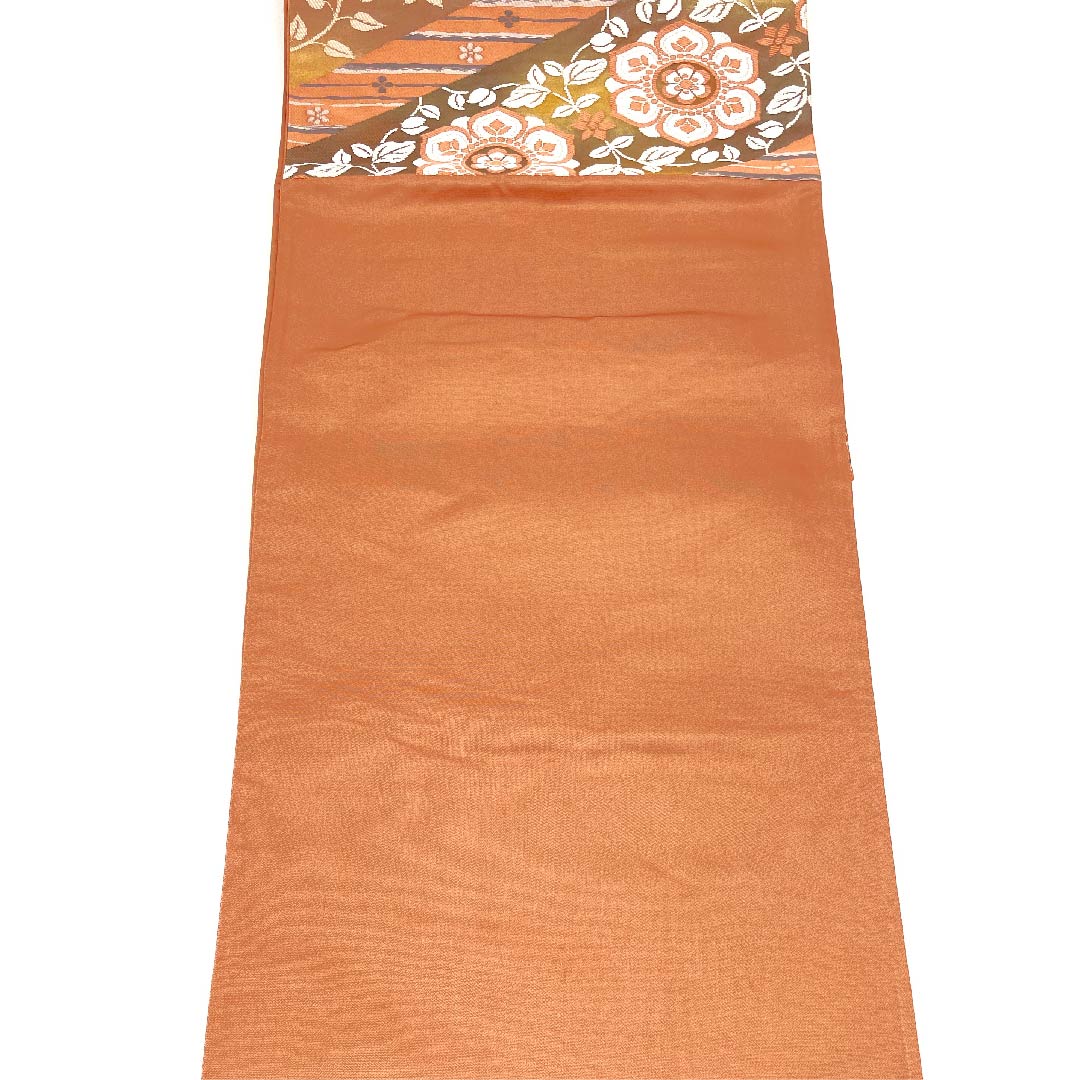 （未仕立）袋帯 緋褪色（ひさめいろ） 正倉院裂文 帯丈434cm 正絹 Sランク 六通 フォーマル ピンク系 1123002892313