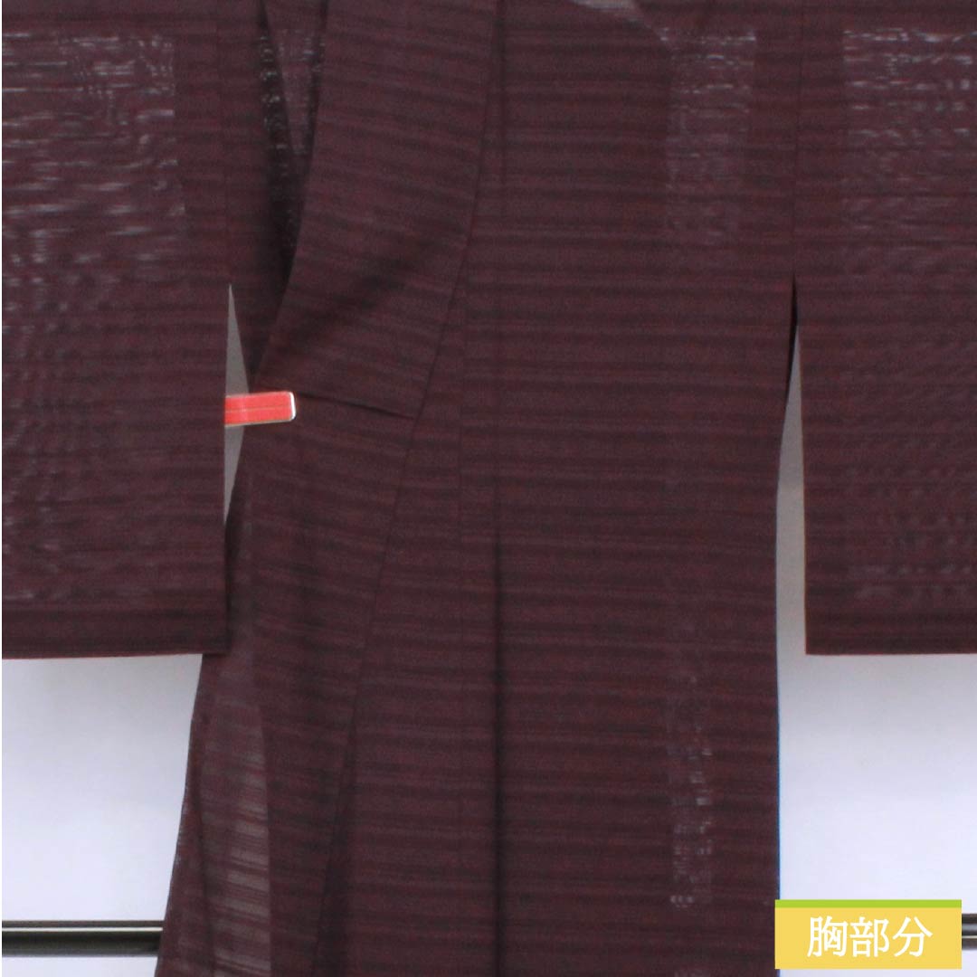 夏物 正絹 色無地 身丈159cm 裄丈64.5cm 二人静色（ふたりしずかいろ） 絽 Aランク 紫系 1132002733320