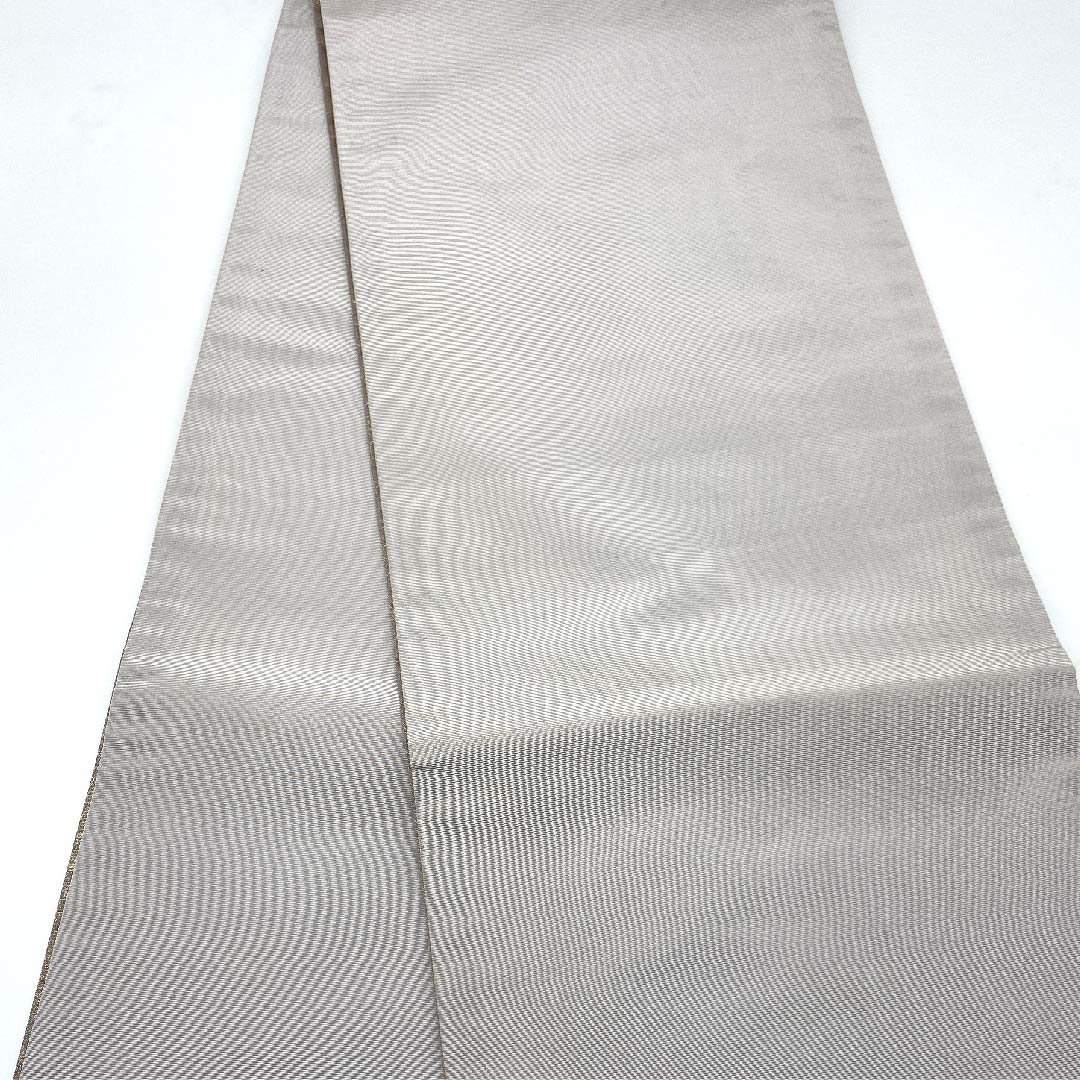 袋帯 錫色（すずいろ）辻ヶ花 ふくれ織 格子 帯丈452cm 正絹 Aランク ポイント柄 フォーマル グレー系 1123005593422