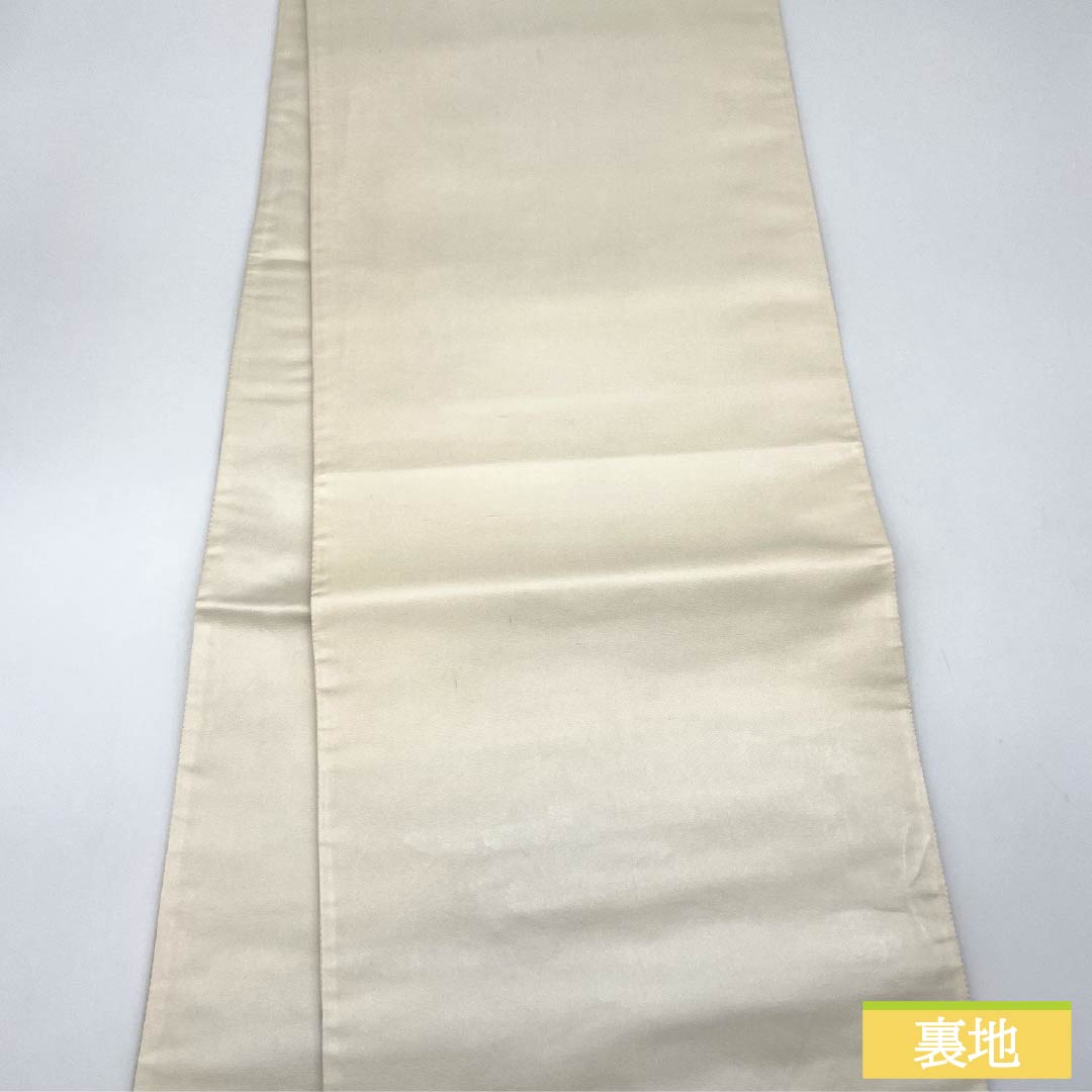 Fukuro Obi, pure silk, floral pattern, obi length 442cm, S rank, six-way, formal, white, 1123013912311