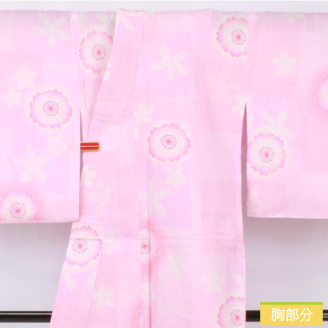 浴衣 木綿 身丈159cm 裄丈65.5cm Bランク 単衣 ピンク系 唐棣色（にわうめいろ） 八重桜 1118006074313