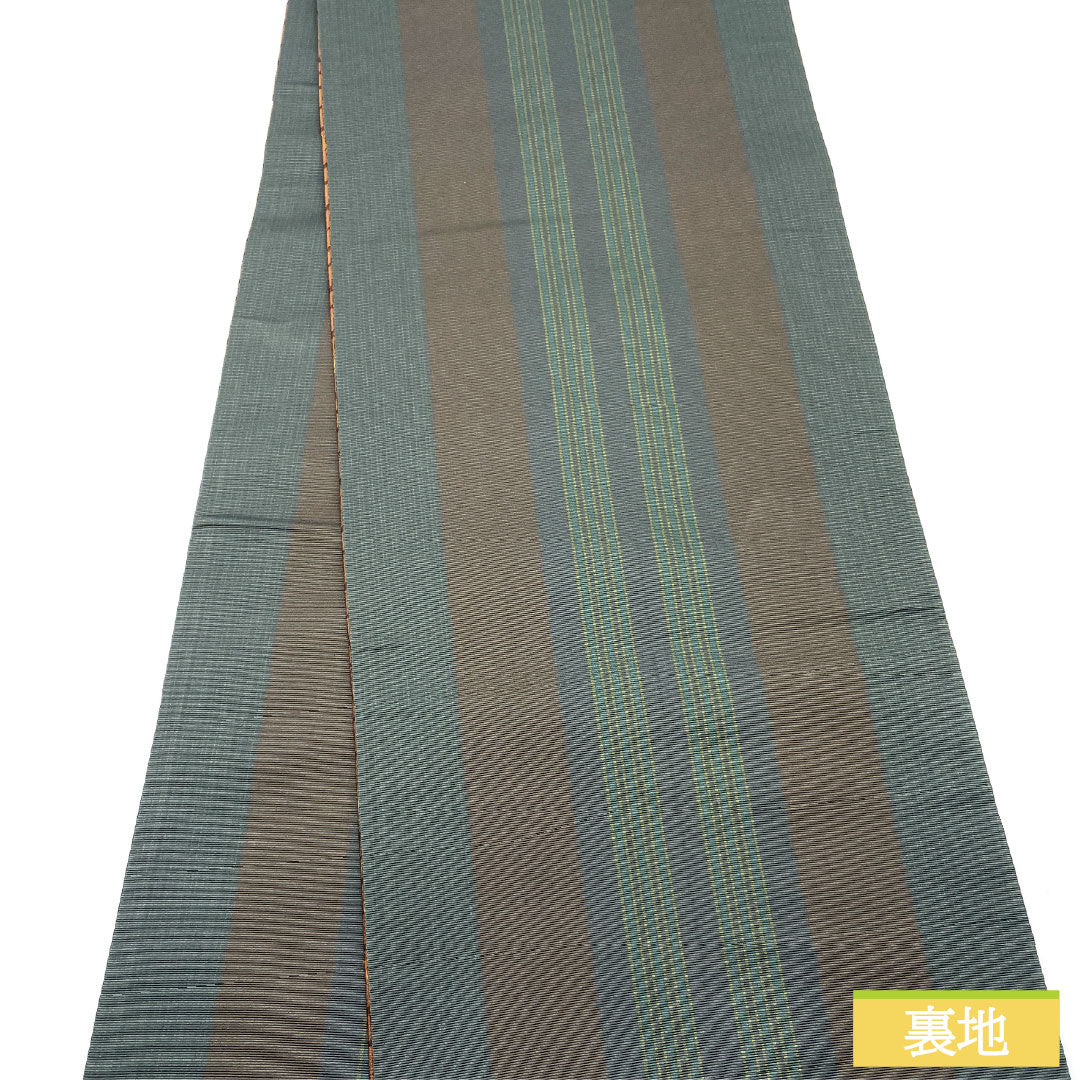 リサイクル着物】袋帯 ポリエステル Aランク 水玉模様 リバーシブル 縞