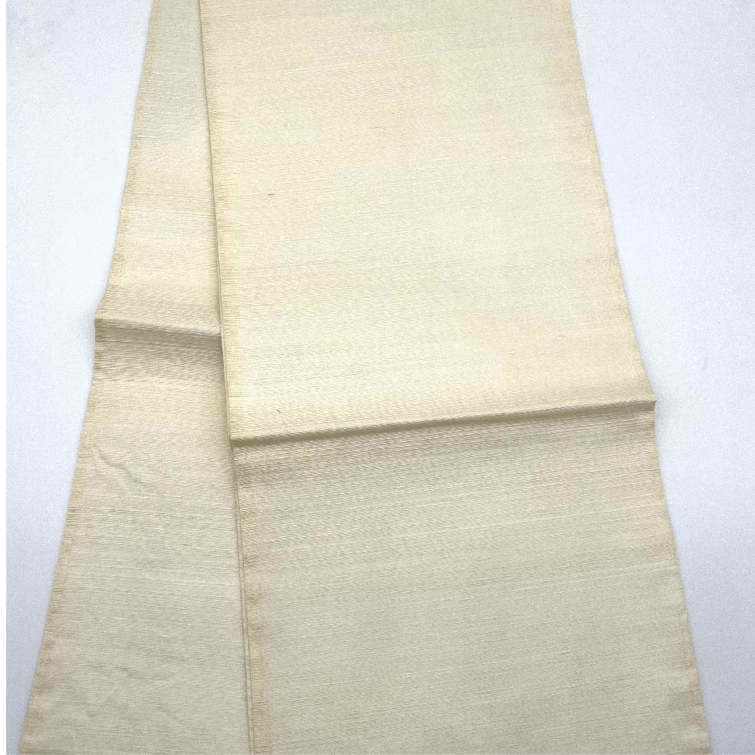 袋帯 生成り色（きなりいろ） 夏帯 草花模様 夏物 帯丈442cm 正絹 Aランク ポイント柄 カジュアル クリーム系 1123007753315