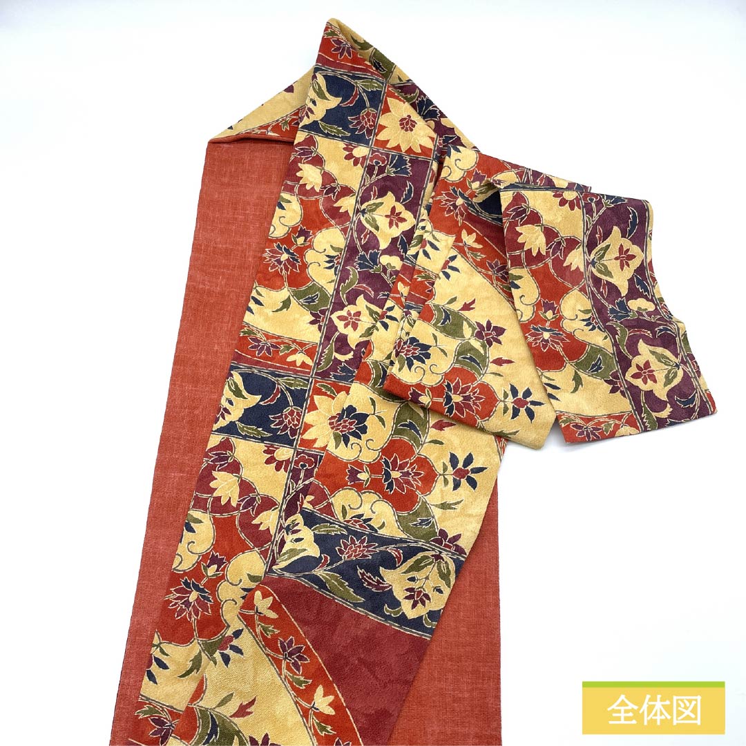 Nagoya Obi, Pure Silk, Grade A, Chirimen Fabric, Stencil Dyed, Length 364cm, Casual, Gradient, 1124009253399, Nagoya Style