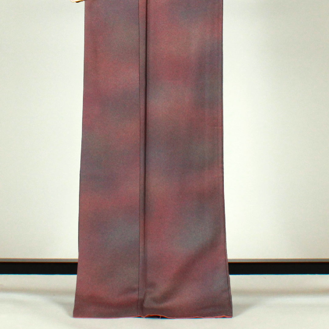 Plain color, wave pattern, length 171cm, sleeve length 67cm, lined, pure silk, S rank, purple, 1114000322420