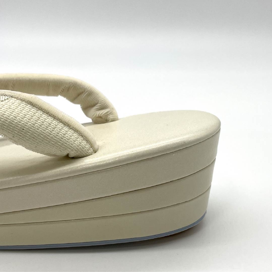 (Like New) Formal Zori Sandals, Synthetic Leather, New Condition, Formal Wear, Formal Kimono, Three-Ply Sole, Length 24.5cm, Size L, White, 1122001281411