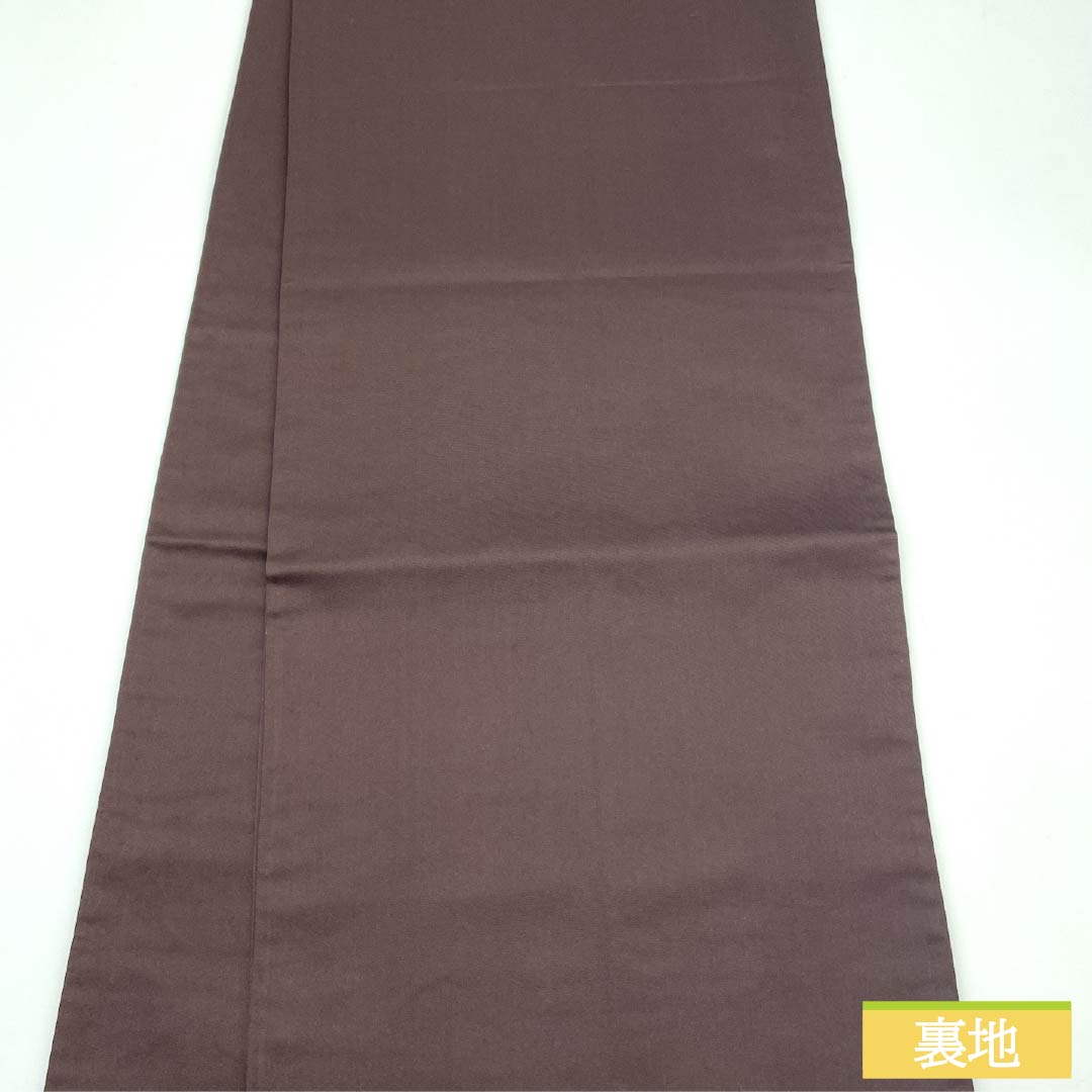 袋帯 正絹 臙脂墨色（えんじずみいろ） 蝶 帯丈440cm Sランク 六通 セミフォーマル 茶系 1123012222314