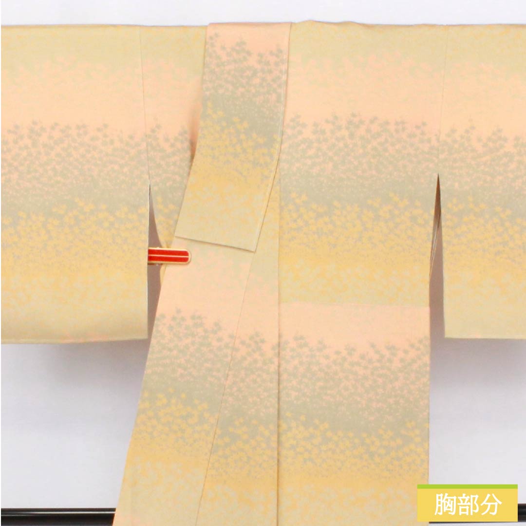Komon silk S-rank, length 152.5cm, sleeve length 61.5cm, lined, Edo komon, stencil dyeing, circle with four squares, single crest, Seigaiha pattern, gradation pattern, product number 1115006492299