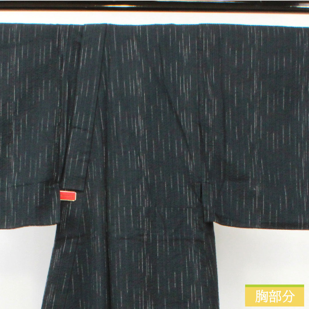Yukata Cotton Length 143.5cm Sleeve length 62.5cm S rank Single layer Black Men's Varied stripes 1118005222410