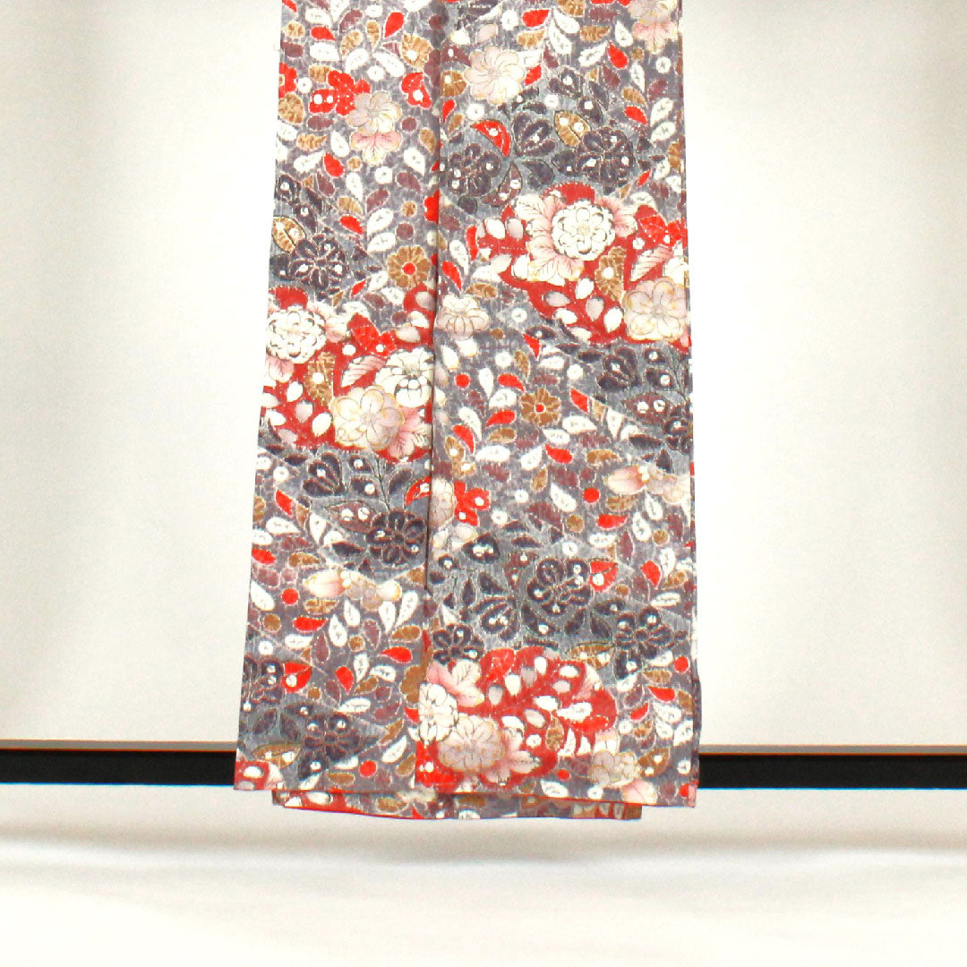 小紋 身丈160cm 裄丈66cm 袷  辻ヶ花 正絹 Sランク グレー系 1115000592322