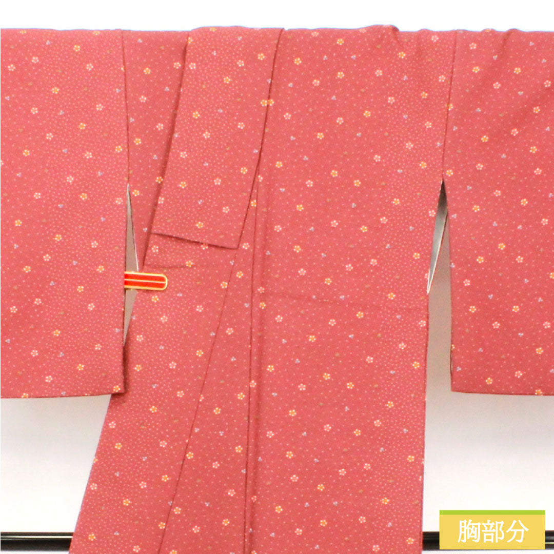 Komon (small pattern) polyester, S rank, length 160cm, sleeve length 67cm, lined, Shiinibiiro (dull shii-iro) color, washable, abstract pattern, red, 1115007582412