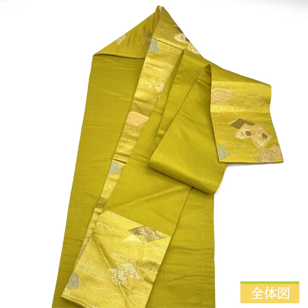 リサイクル着物】名古屋帯 正絹 Sランク 金色（かないろ） 和本