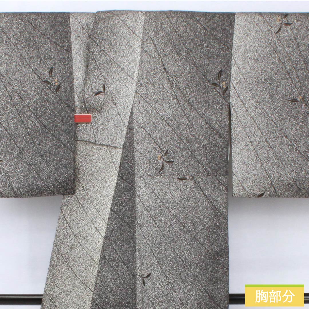 小紋 正絹 身丈157.5cm 裄丈63.5cm 袷 型染 線 小花 Bランク モノトーン 1115005434327