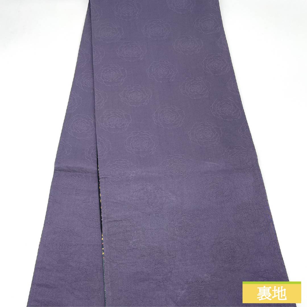 袋帯 正絹 深緑色（ふかきみどりいろ） 引箔 流水 紅葉 一騎箔 帯丈422cm Sランク 六通 セミフォーマル 緑系 1123013302319