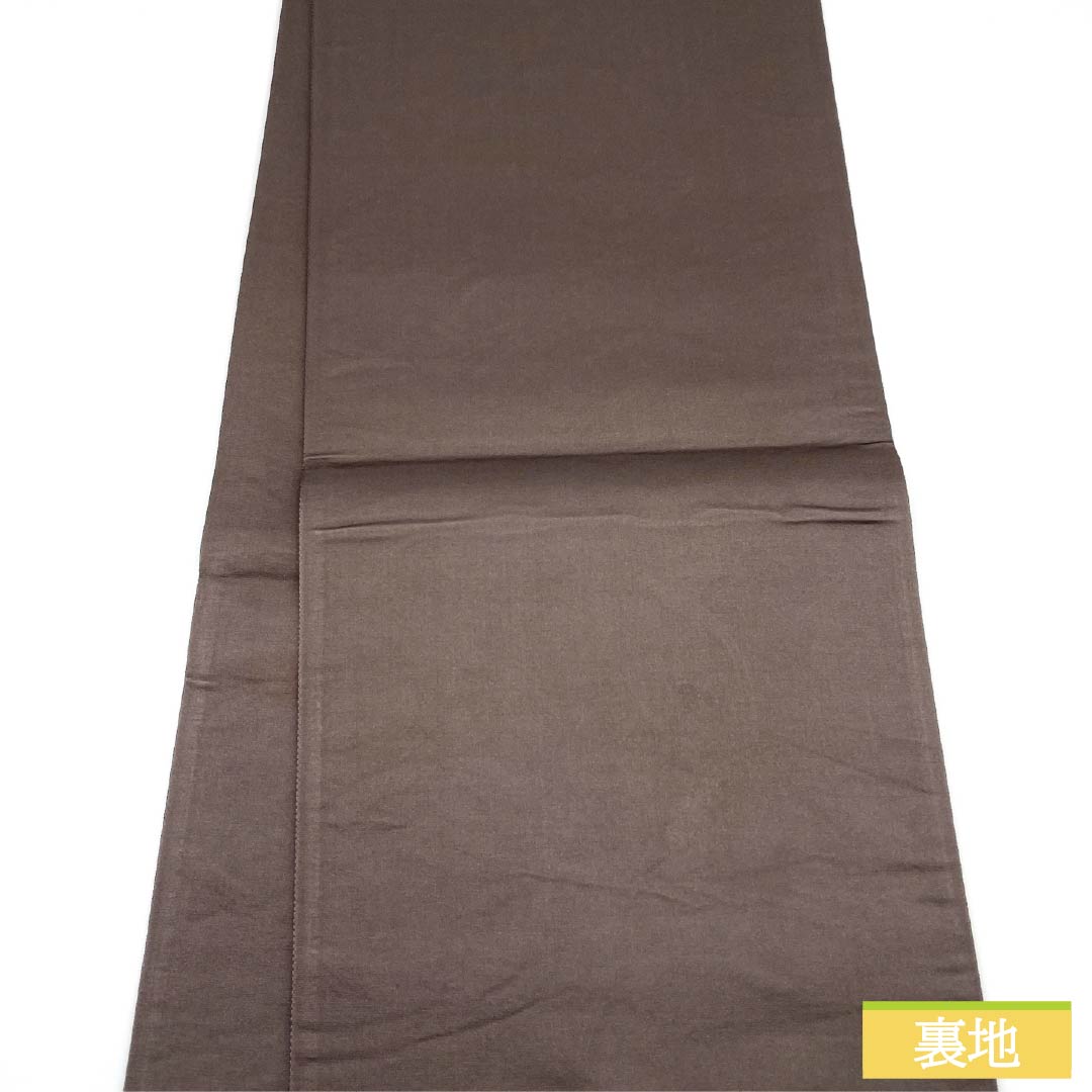 袋帯 正絹 黄橡色（きつるばみいろ） 抽象模様 帯丈432cm Aランク 六通 セミフォーマル 金系 1123012323321