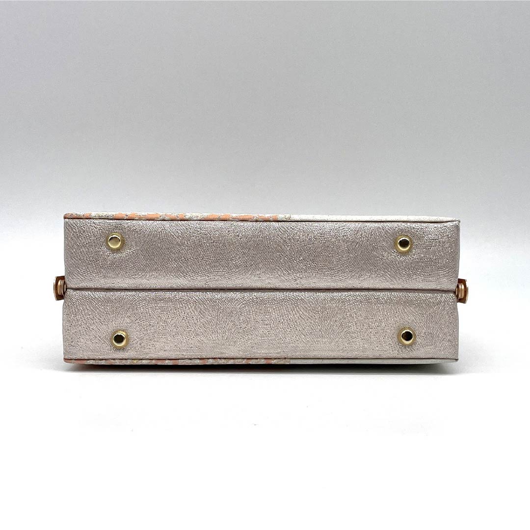 （新古品）草履バッグセット フォーマル Aランク 明綴れ 市松 唐花 Lサイズ 銀系 1133000383422