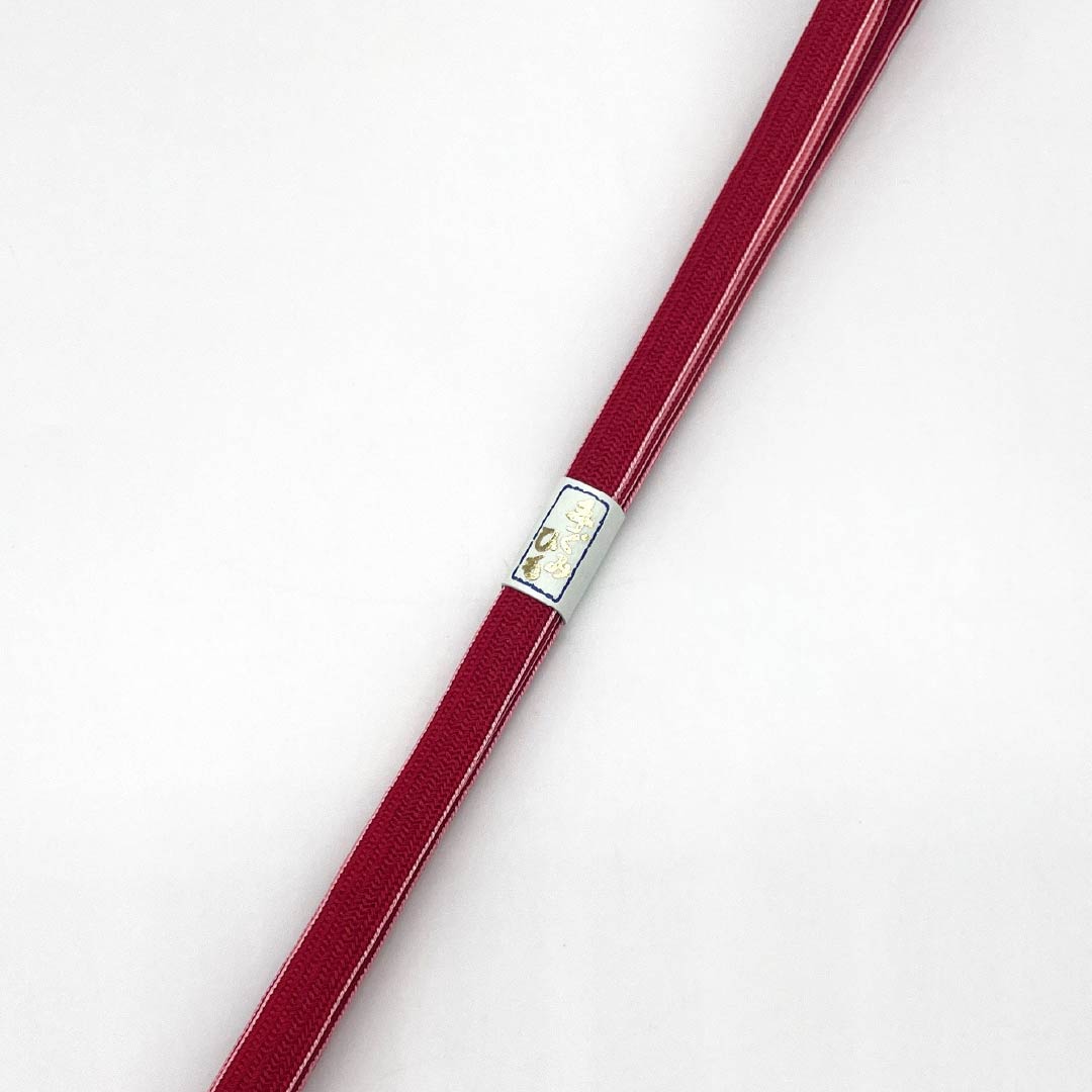 （新古品） 帯締め・帯揚げセット 正絹 Sランク 蘇芳色（すおういろ） 真紅色（しんくいろ） ラメ入り 長さ約156cm 幅約1.3cm セミフォーマル 赤系 1141000152312